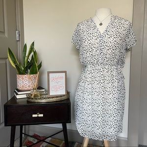 Black and White Floral Pattern Dress